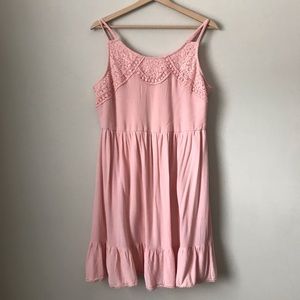 Forever 21 plus 0X/XL pink spring dress lace boho